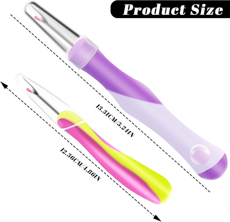 Aecsze 2 PCS Seam Rippers, Rippers for Sewing and Thread,Remover Stitch Tool for Hand Sewing, Knitting, Cross Stitching, Embroidery and Thread Removal(Purple + Green) - Image 2